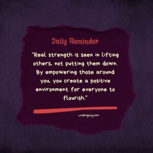 Real Strength is Seen in Lifting Others