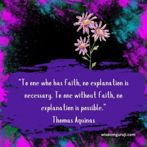 The One Who Has Faith, No Explanation is Necessary