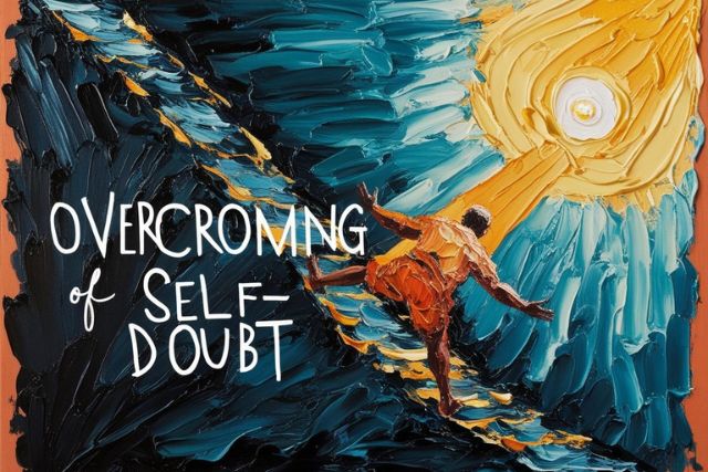 A person standing with arms wide open, slightly bending forward, facing the sun—a pose that symbolizes gratitude, celebration, and overcoming self-doubt.