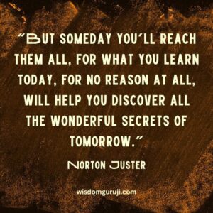 But Someday You'LL Reach Them All, For What You Learn Today