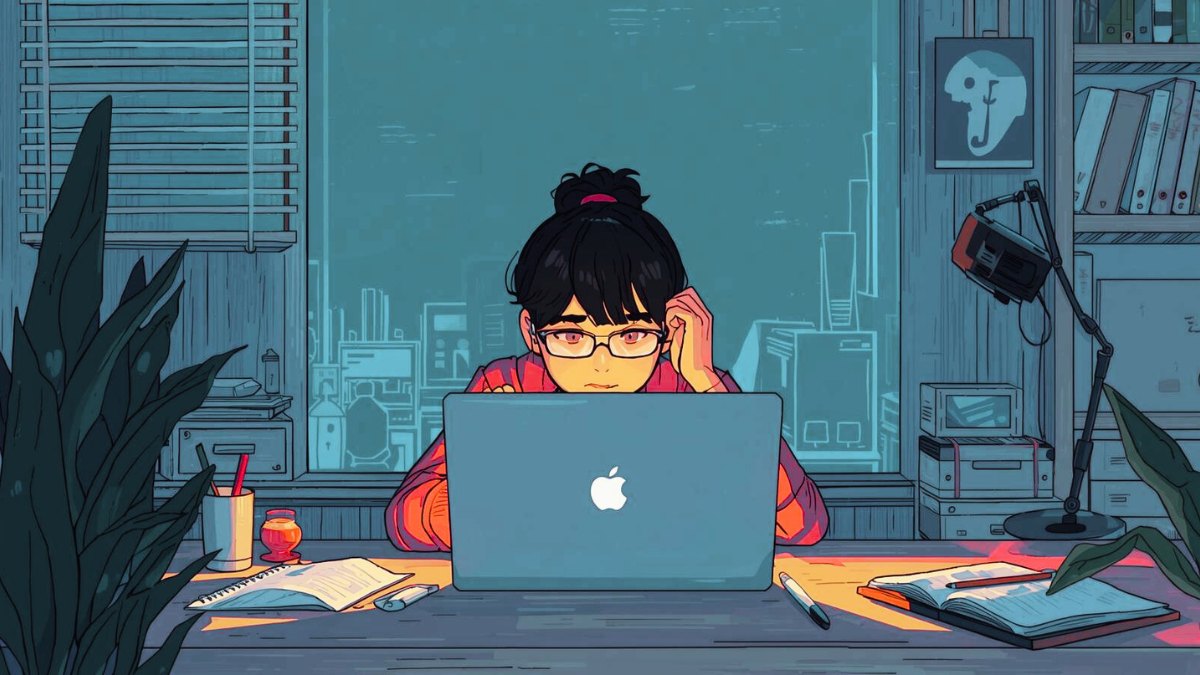 The Art of Focus and Deep Work – A person sitting at a table, working on a laptop with deep concentration in a distraction-free environment.